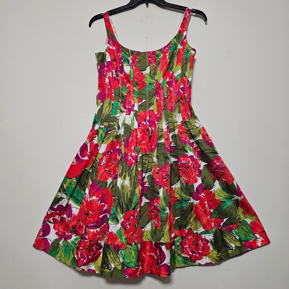 Jones New York Dress 8/Medium Multicolor Knee-length Sleeveless Fit&Flare‎ 1041